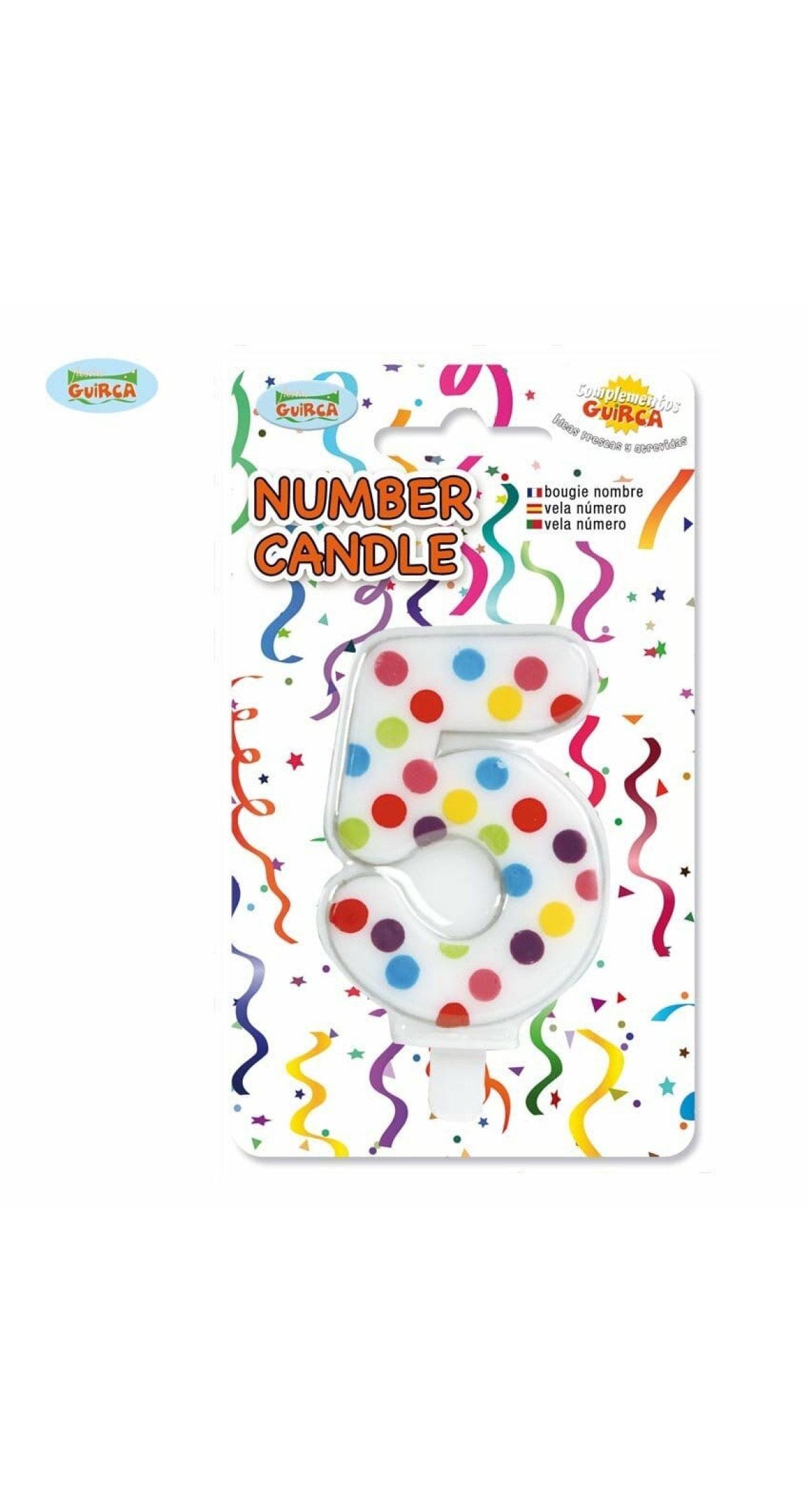 Confetti Candle No. 5 (6.5cm) - 1pk