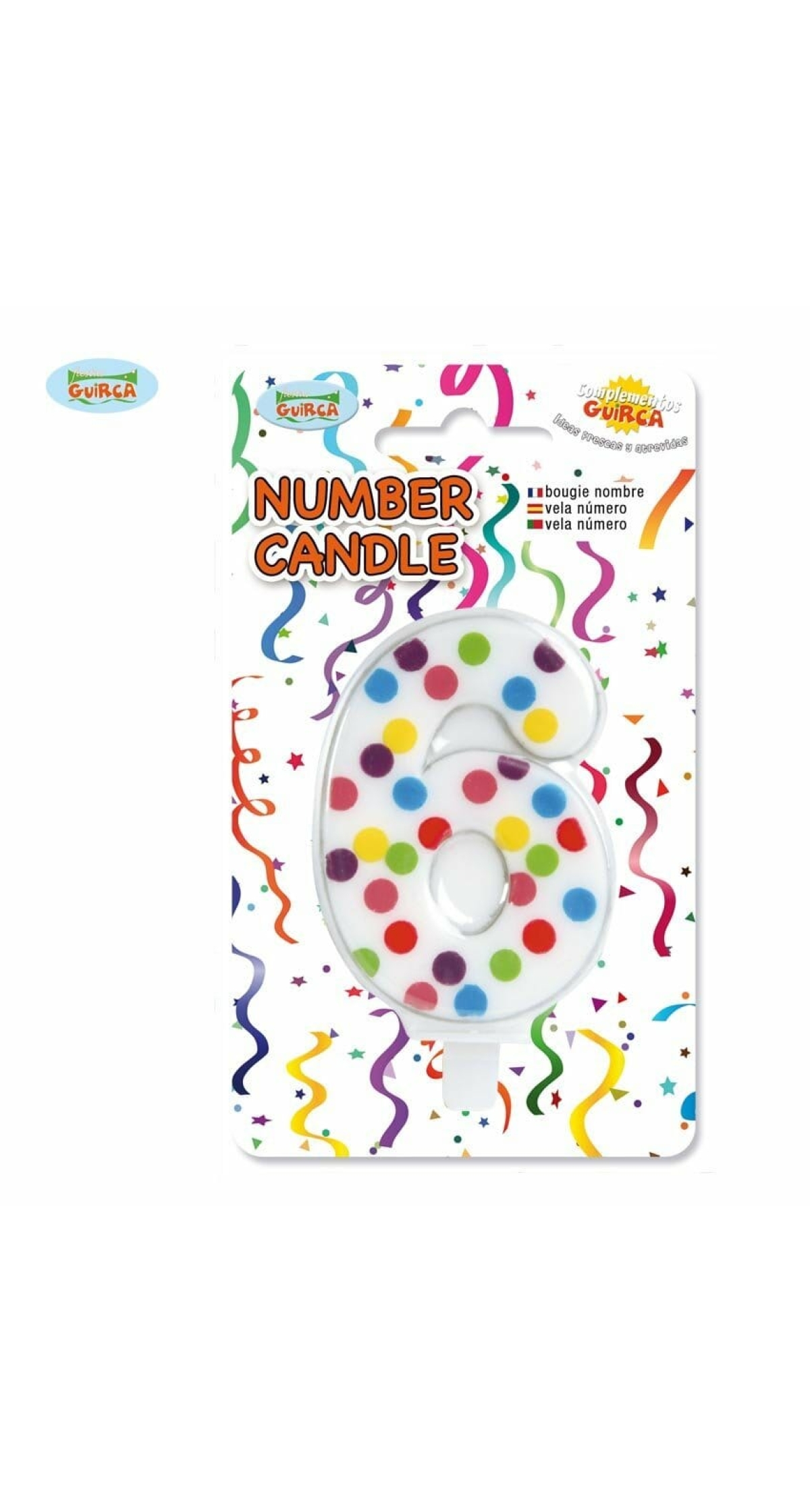 Confetti Candle No. 6 (6.5cm) - 1pk
