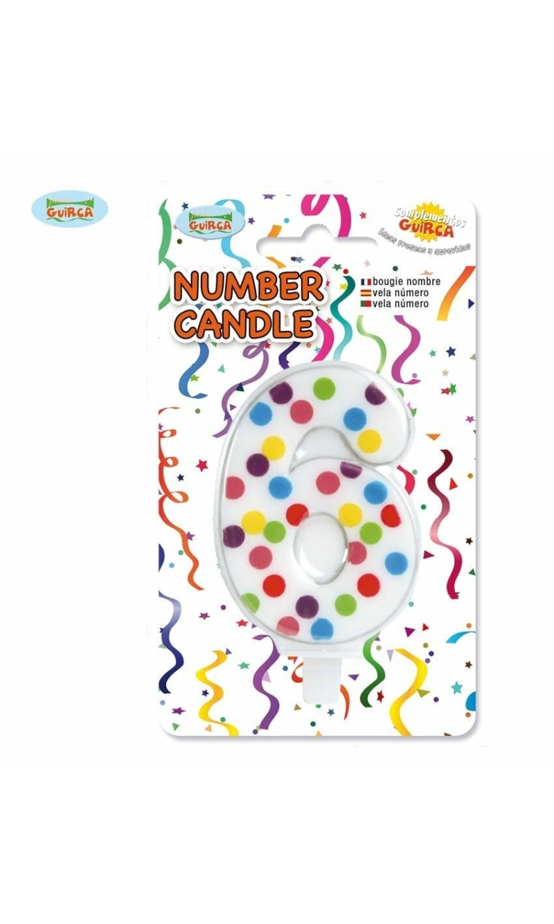 Confetti Candle No. 6 (6.5cm) - 1pk