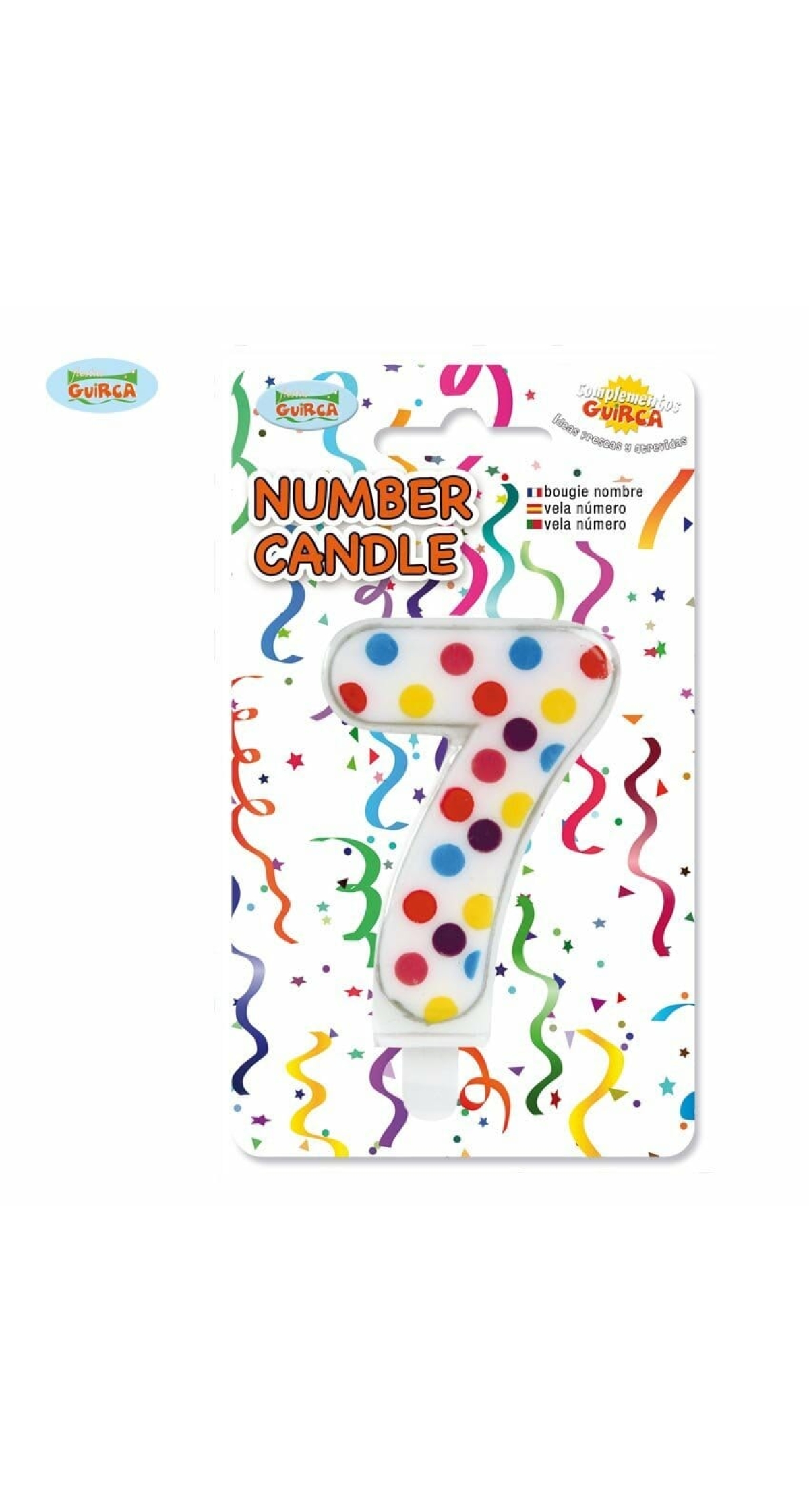 Confetti Candle No. 7 (6.5cm) - 1pk