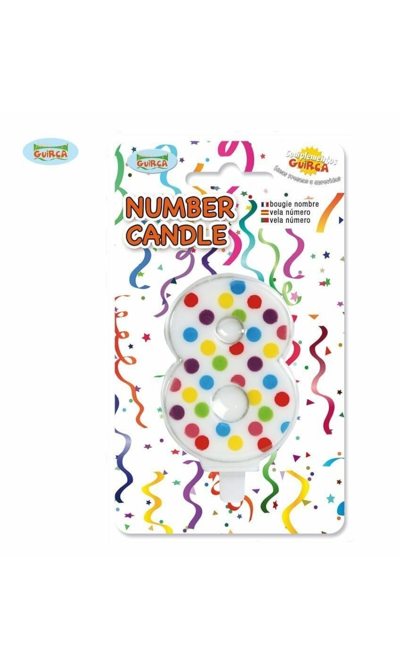 Confetti Candle No. 8 (6.5cm) - 1pk