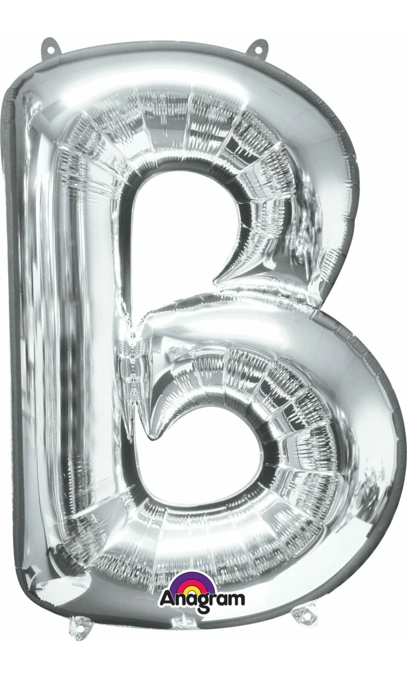 Silver Letter " B " Foil Balloon 16''