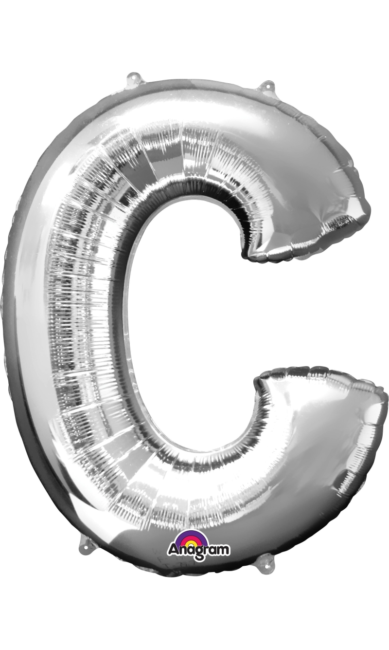 Silver Letter " C " Foil Balloon 16''