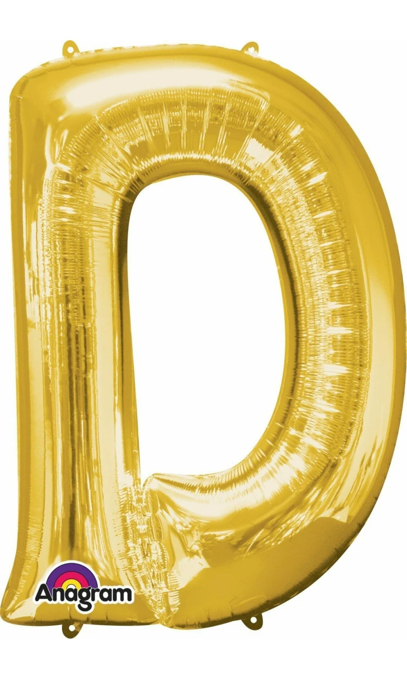 Gold Letter " D " Foil Balloon 16''