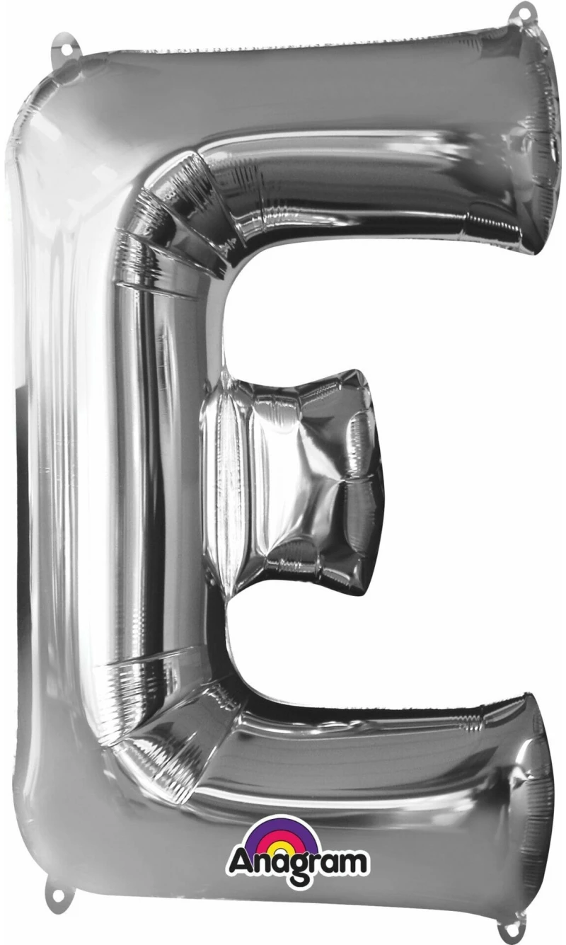 Silver Letter " E " Foil Balloon 16''