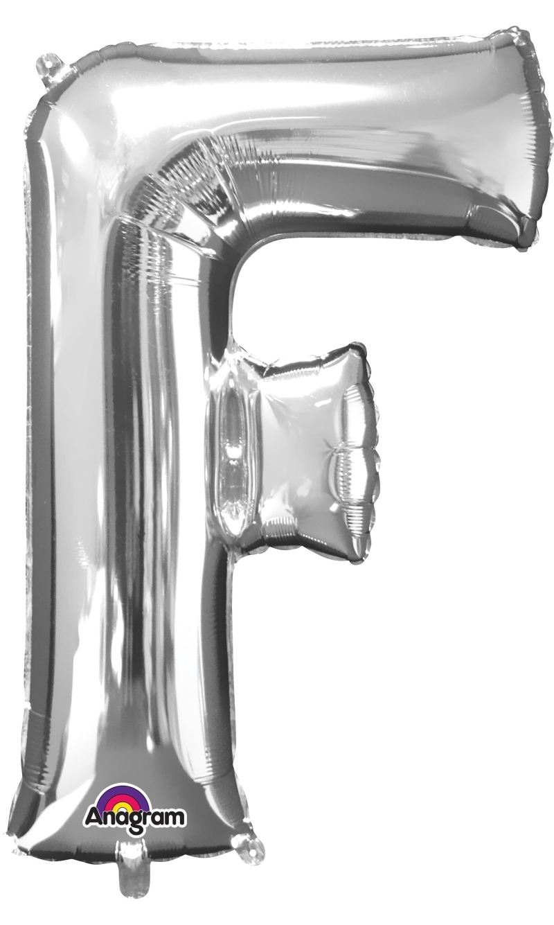 Silver Letter " F " Foil Balloon 16''