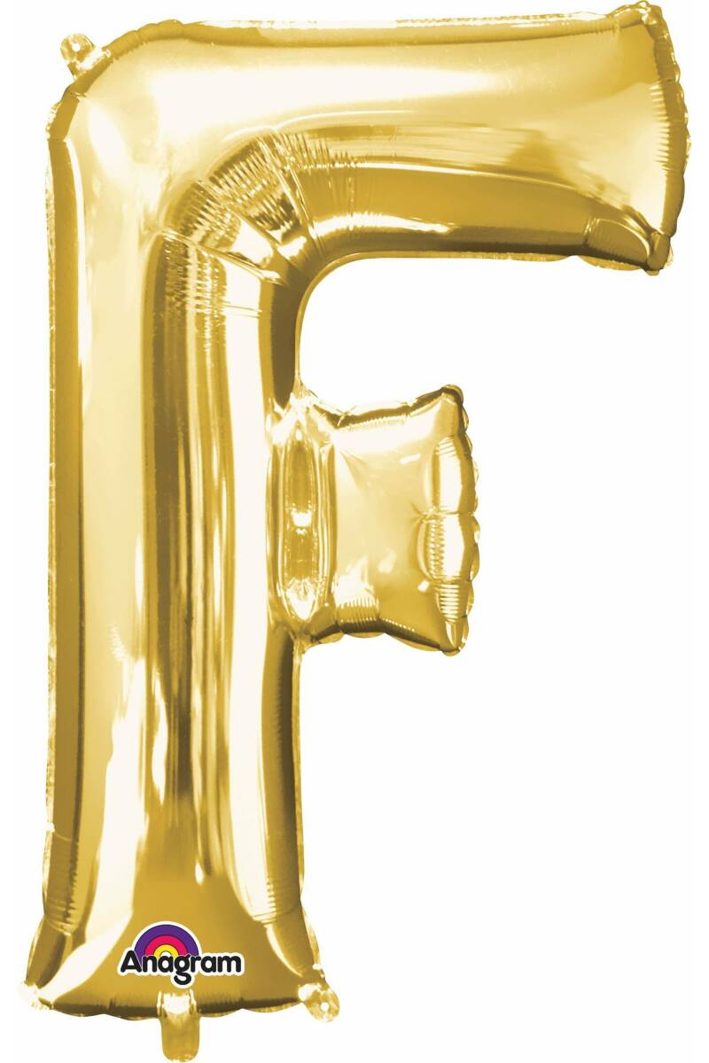 Gold Letter " F " Foil Balloon 16''