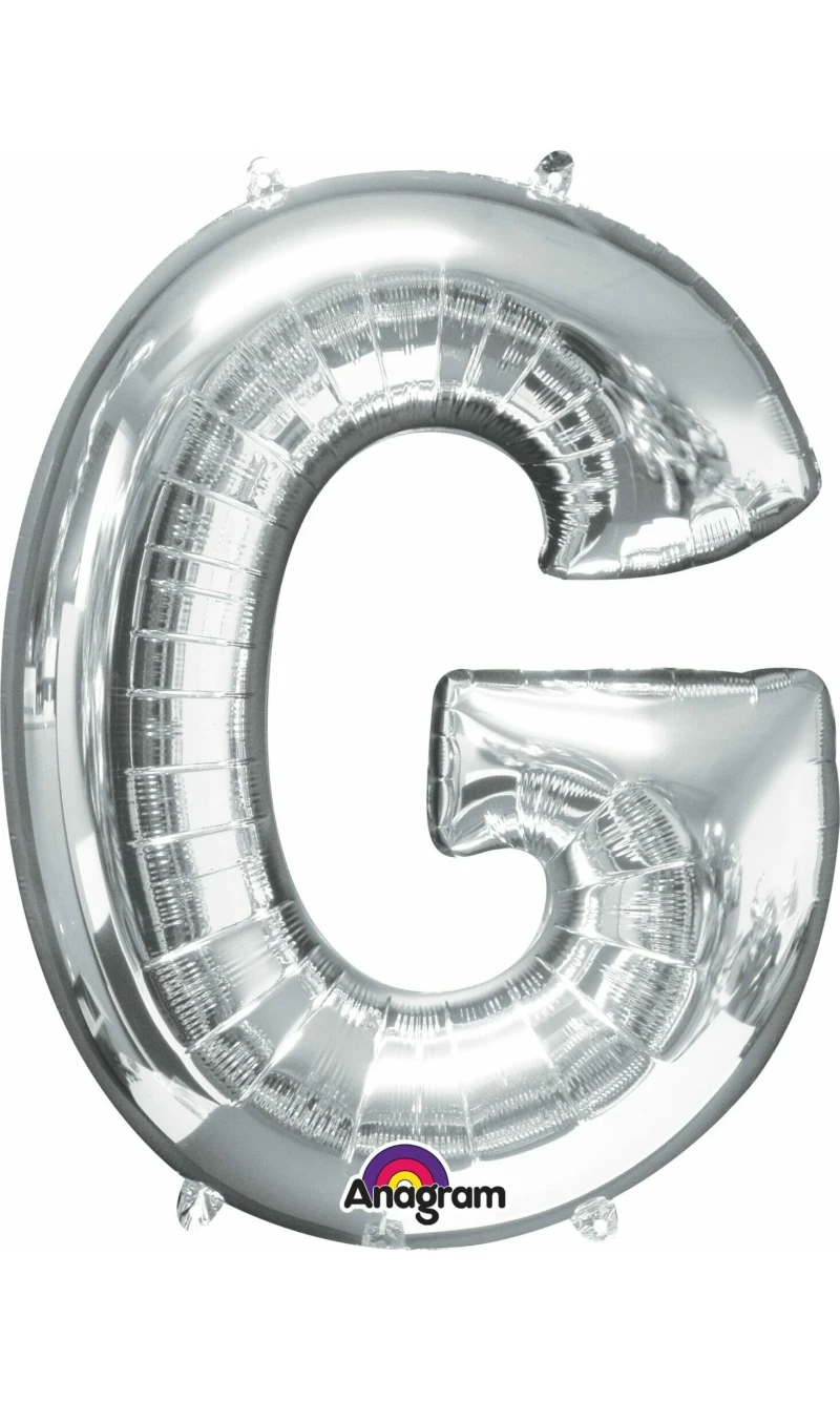 Silver Letter " G " Foil Balloon 16''