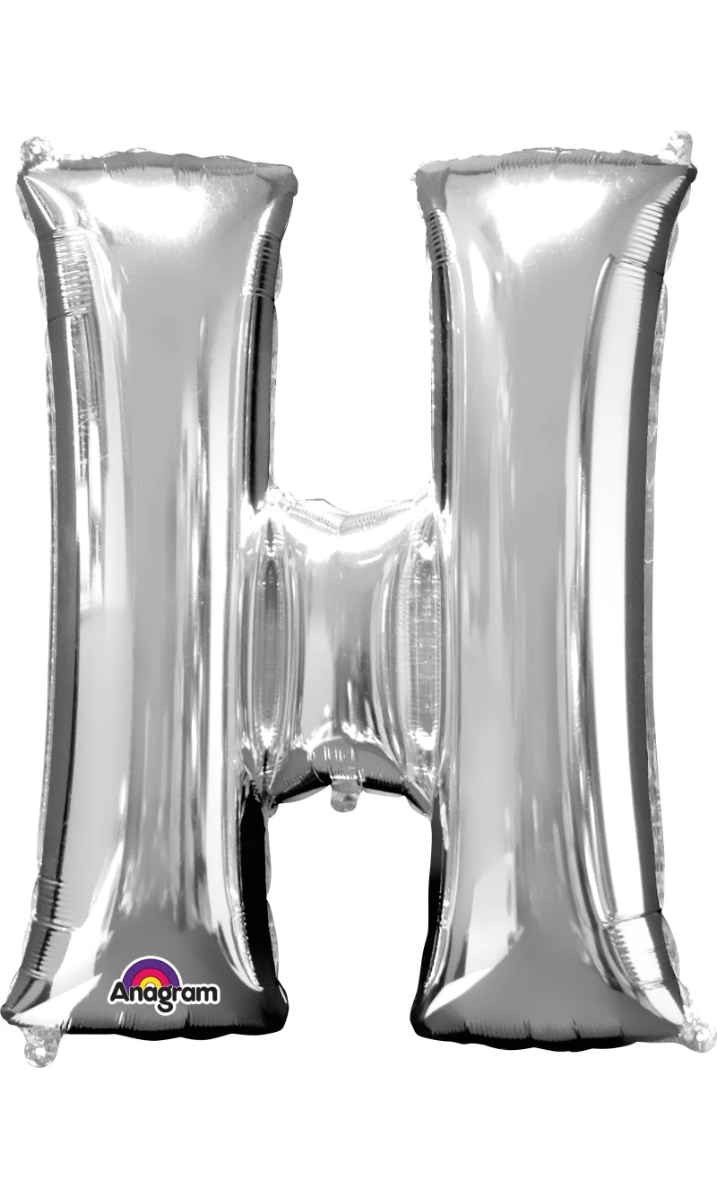 Silver Letter " H " Foil Balloon 16''