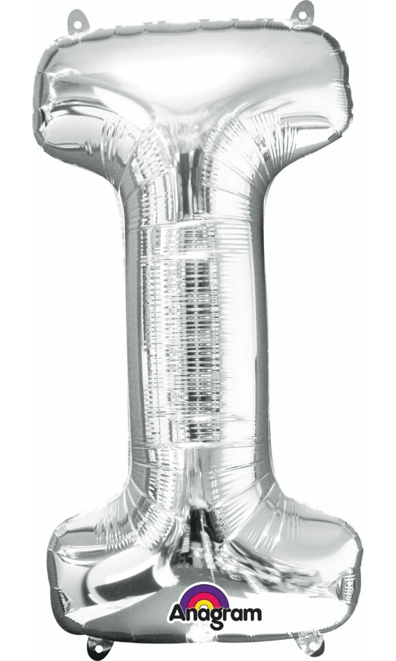 Silver Letter " I " Foil Balloon 16''