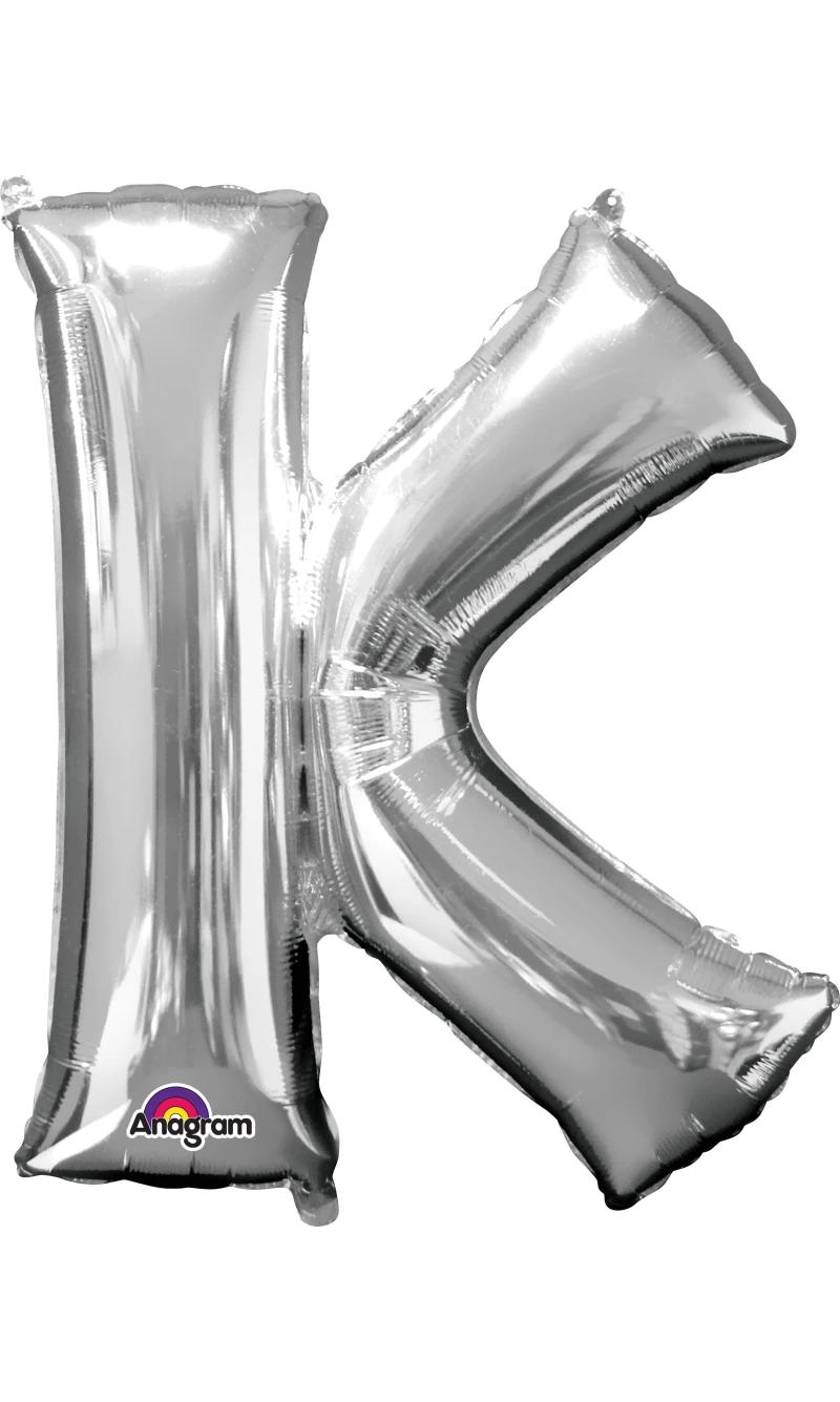 Silver Letter " K " Foil Balloon 16''