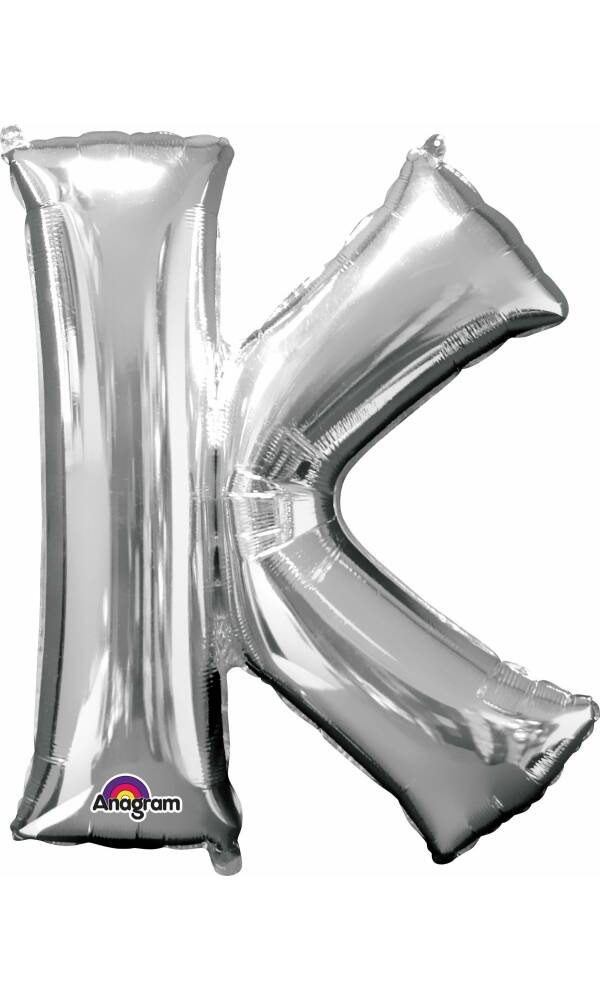Silver Letter " K " Foil Balloon 16''