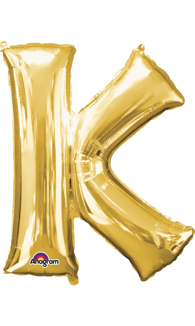 Gold Letter " K " Foil Balloon 16''