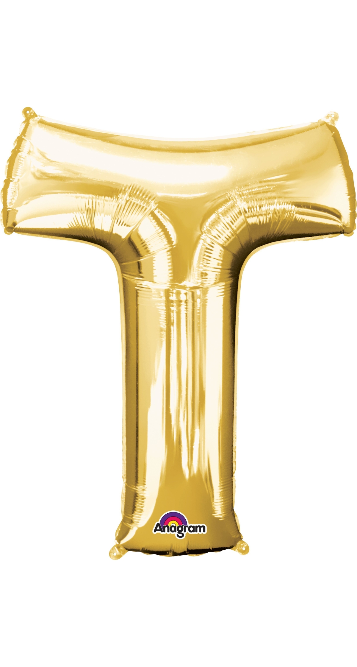 Gold Letter " T " Foil Balloon 34''