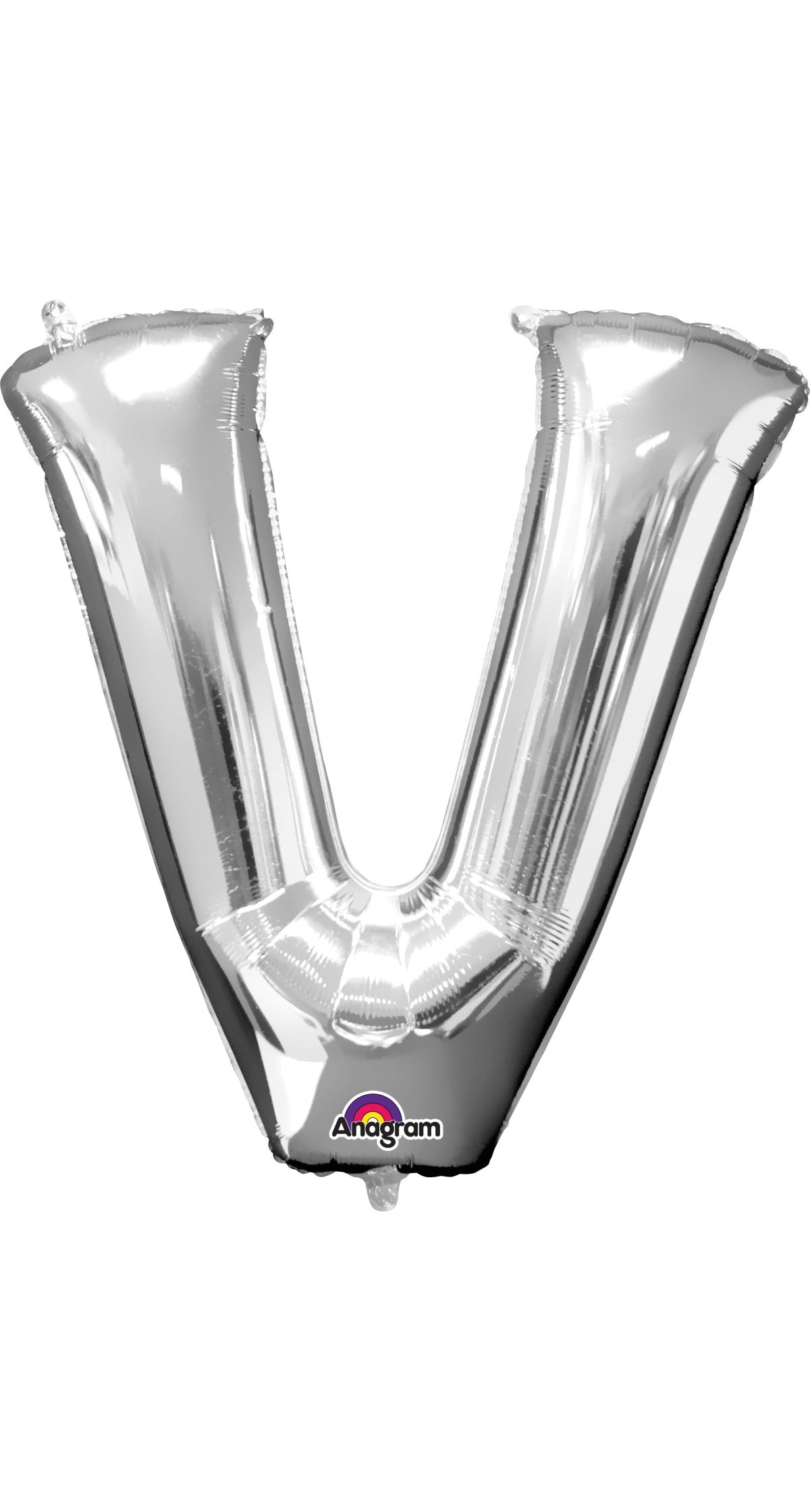 Silver Letter " V " Foil Balloon 34''