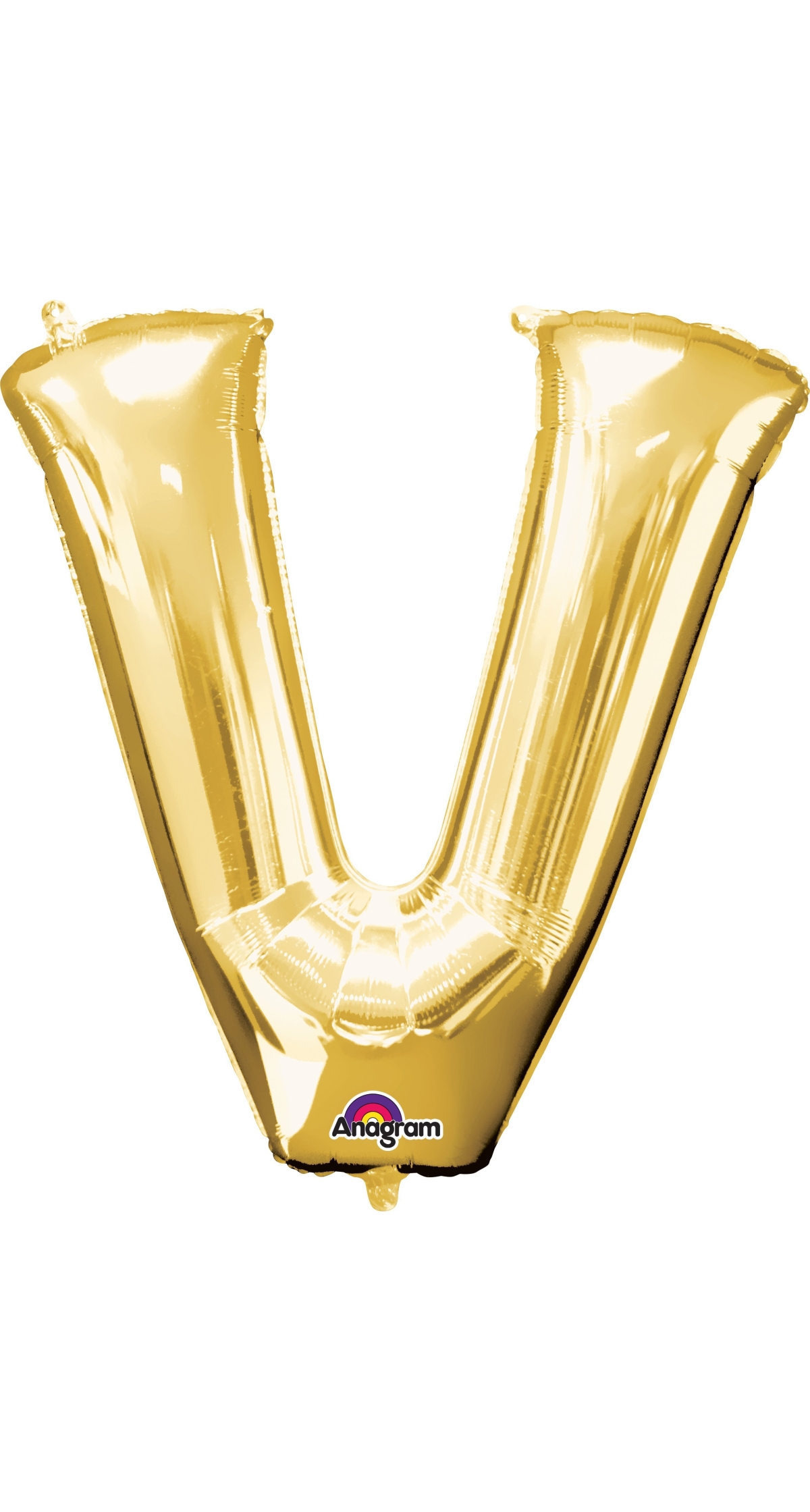 Gold Letter " V " Foil Balloon 16''
