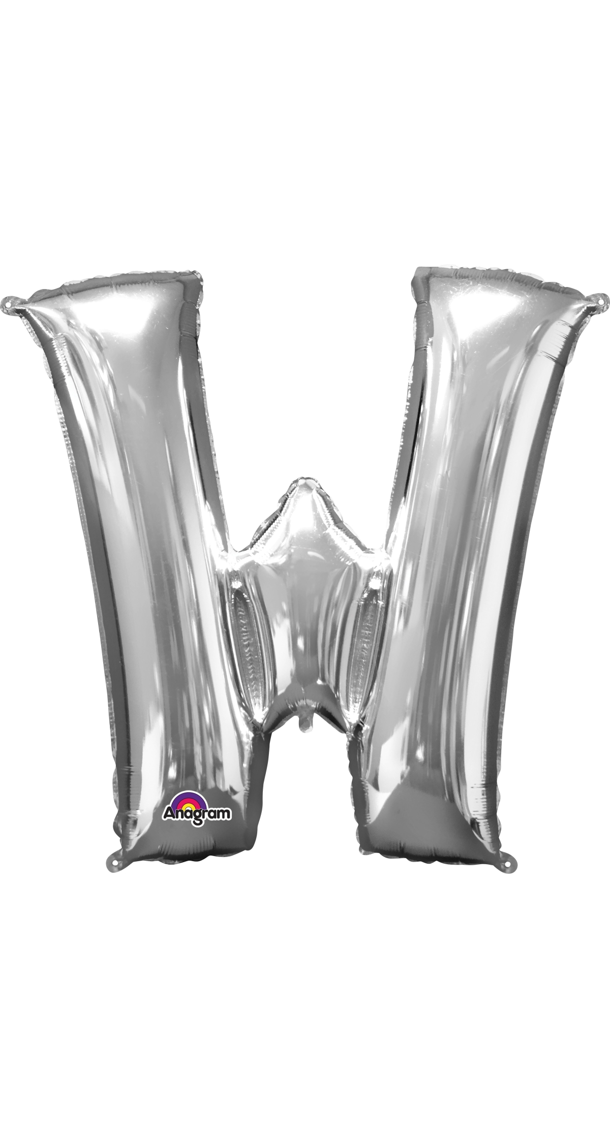 Silver Letter " W " Foil Balloon 34''