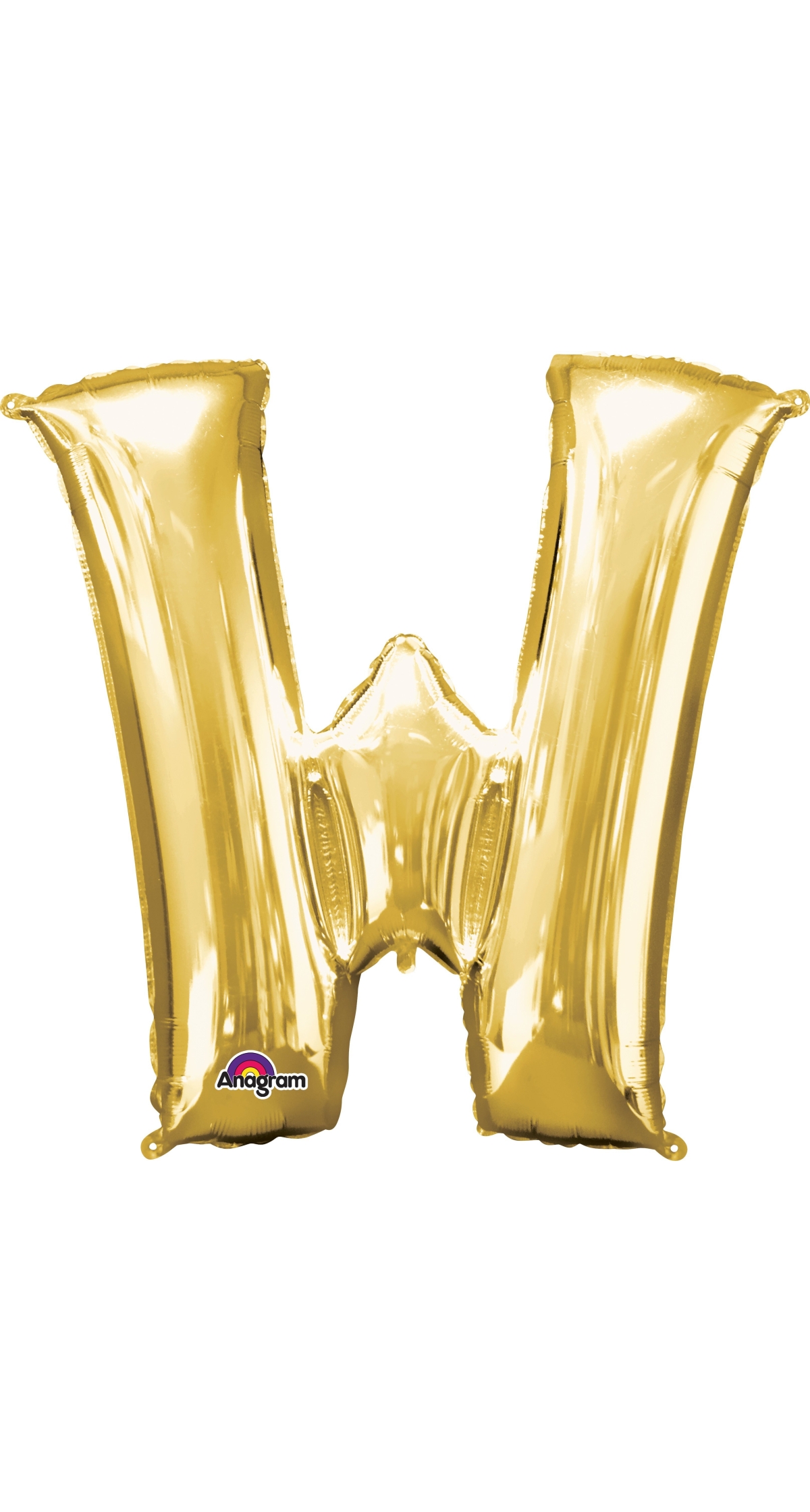 Gold Letter " W " Foil Balloon 16''