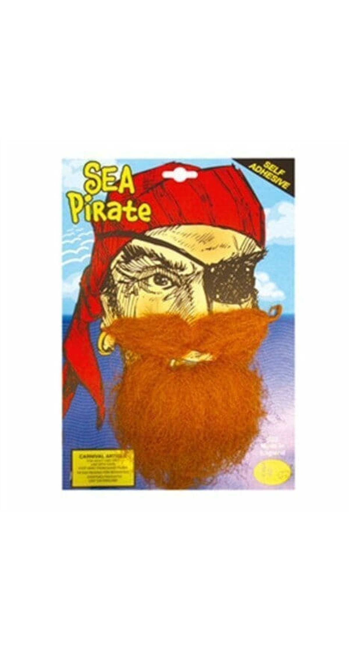 Sea Pirate Self Adhesive Ginger Beard & Moustache - Adult One Size