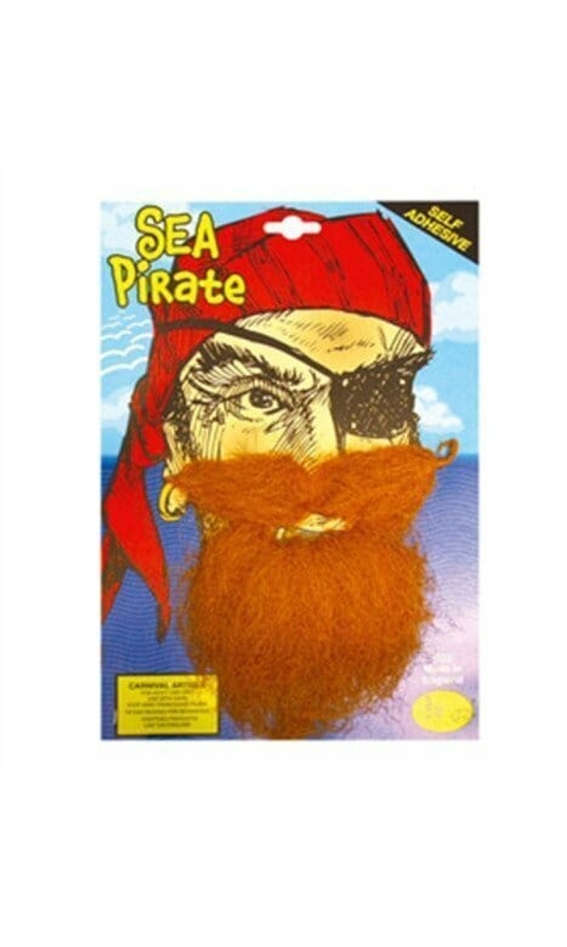 Sea Pirate Self Adhesive Ginger Beard & Moustache - Adult One Size