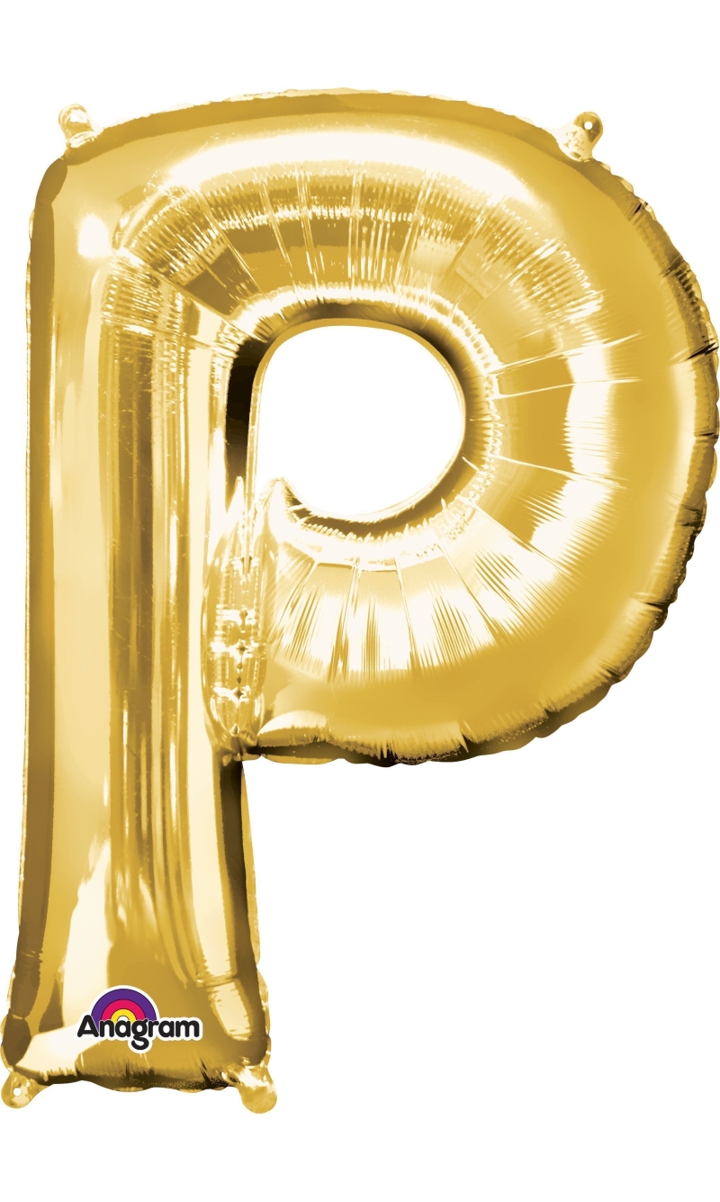 Gold Letter " P " Foil Balloon 16''
