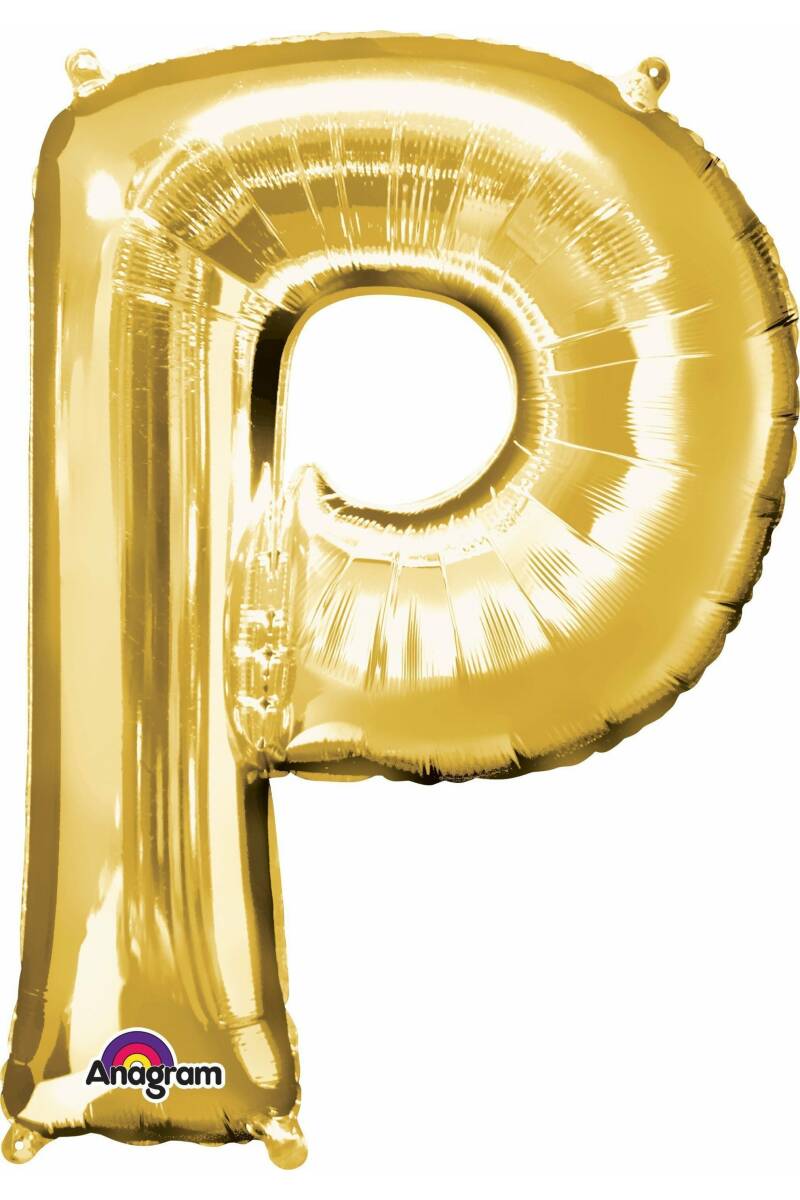 Gold Letter " P " Foil Balloon 16''