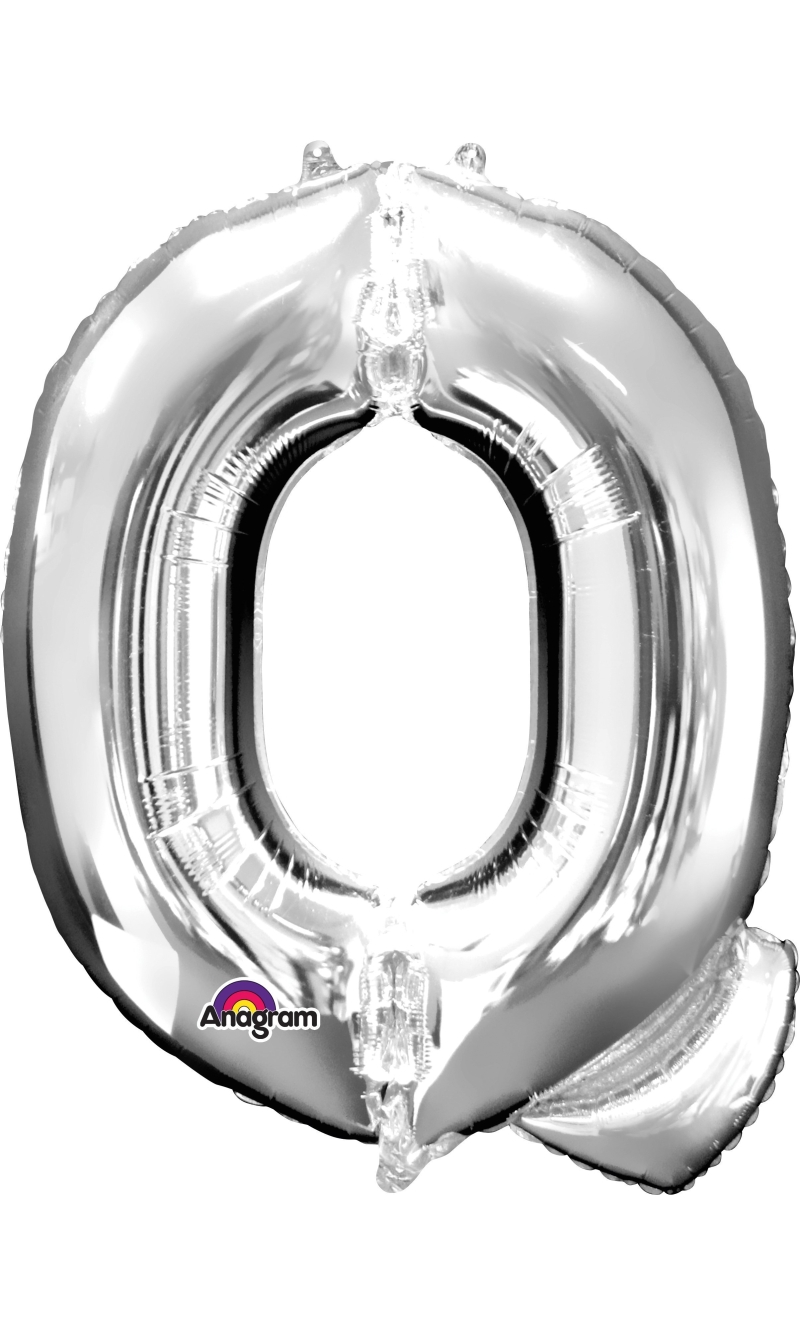 Silver Letter " Q " Foil Balloon 16''