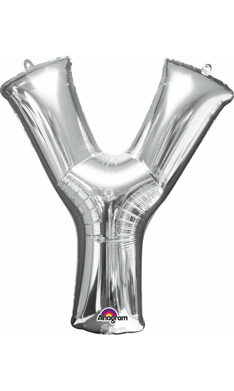 Silver Letter " Y " Foil Balloon 16''