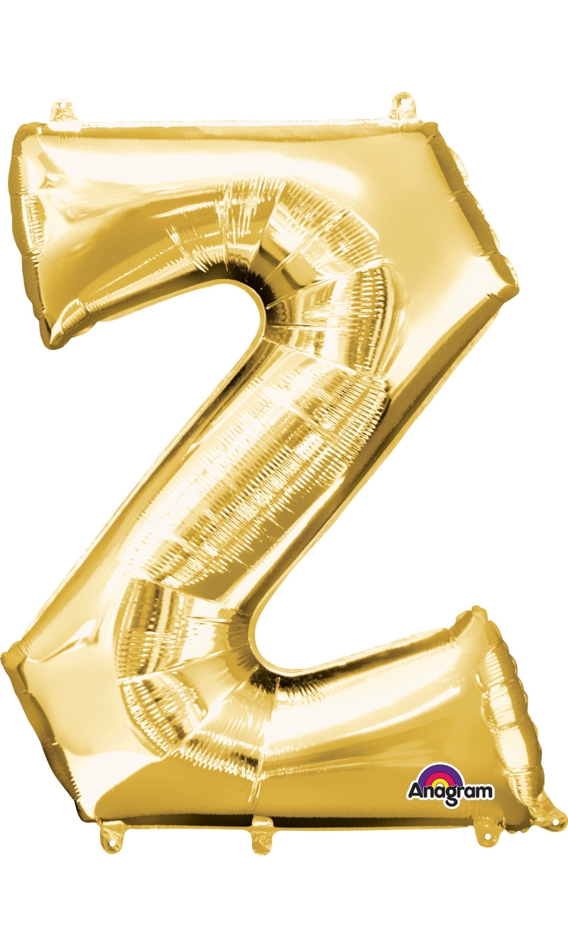 Gold Letter " Z " Foil Balloon 16''