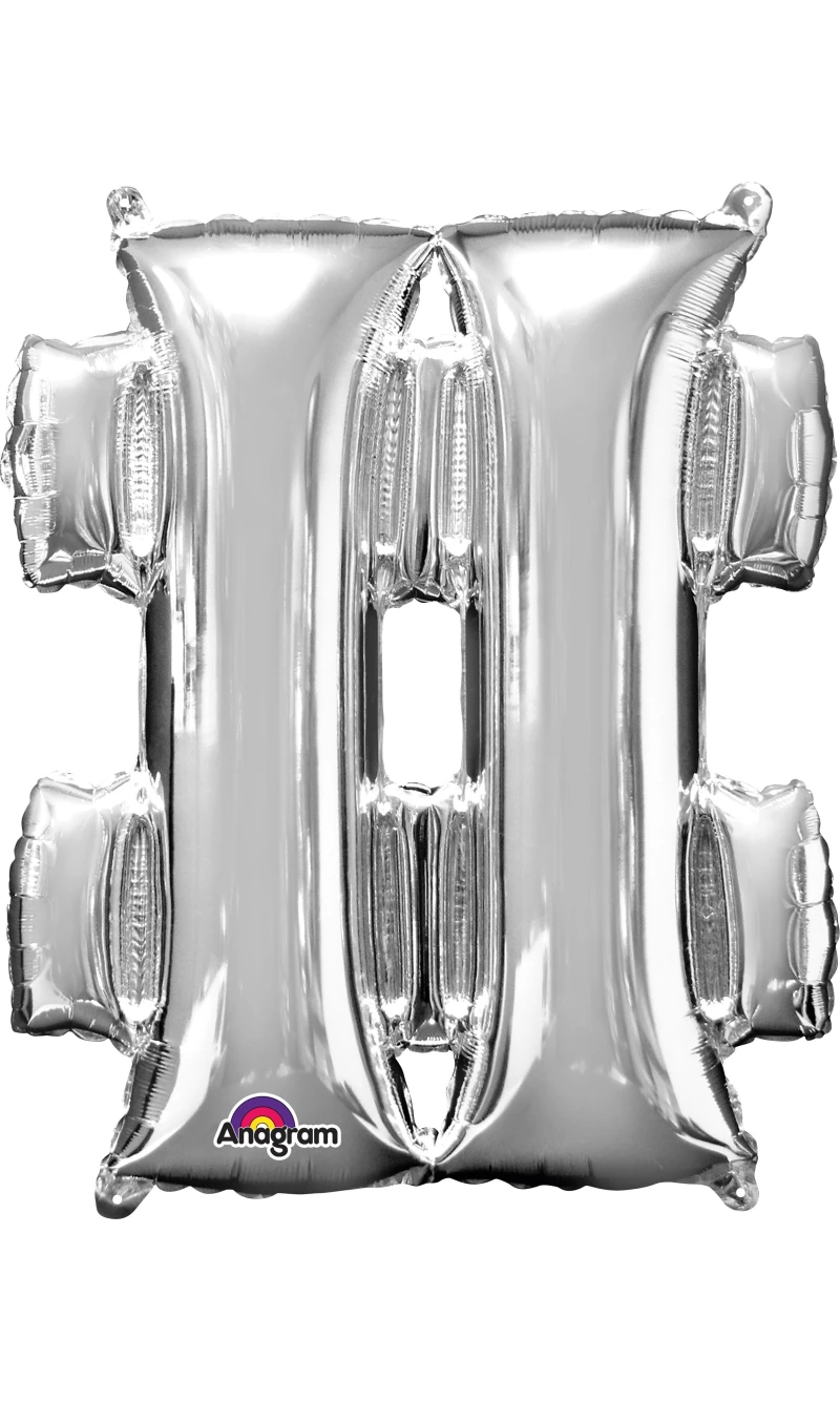 Silver Letter " # " Foil Balloon 16''