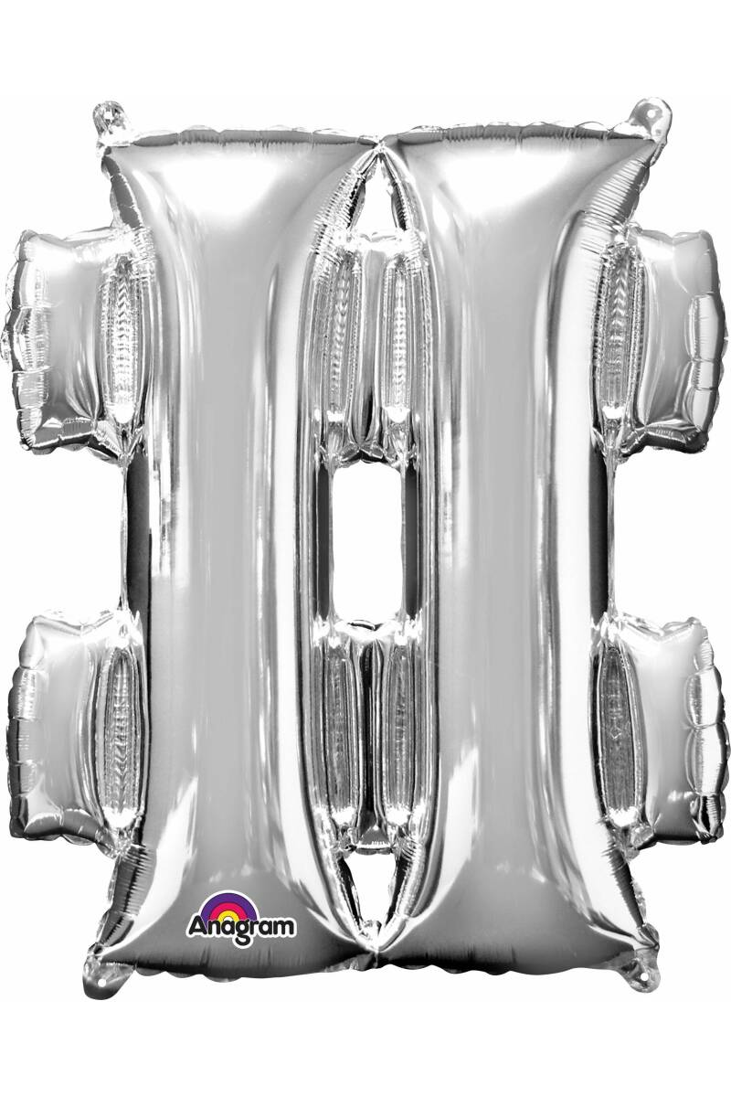 Silver Letter " # " Foil Balloon 16''