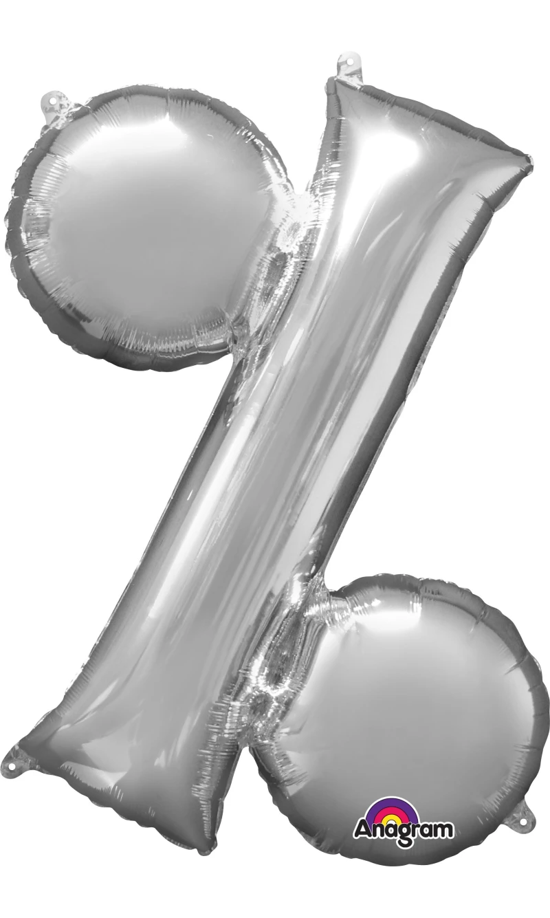 Silver Letter " % " Foil Balloon 16''