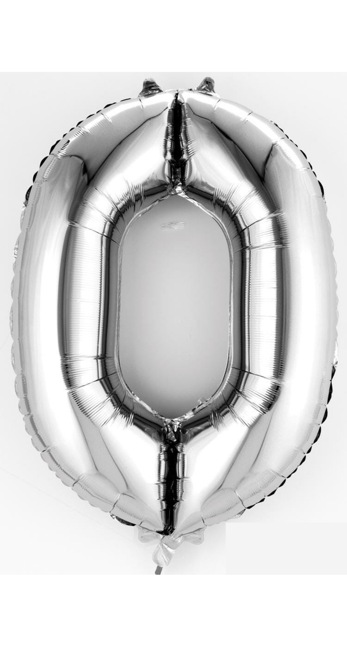 Silver Number " 0 " Foil Balloon 16''