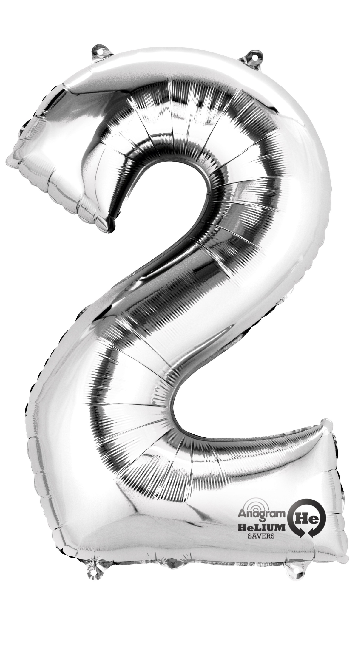 Silver Number " 2 " Foil Balloon 16''