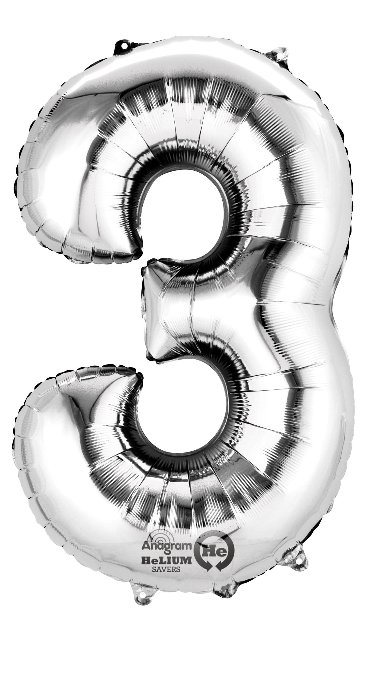 Silver Number " 3 " Foil Balloon 16''