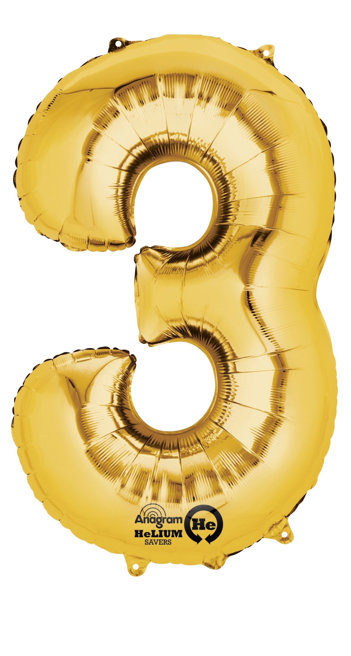 Gold Number " 3 " Foil Balloon 16''