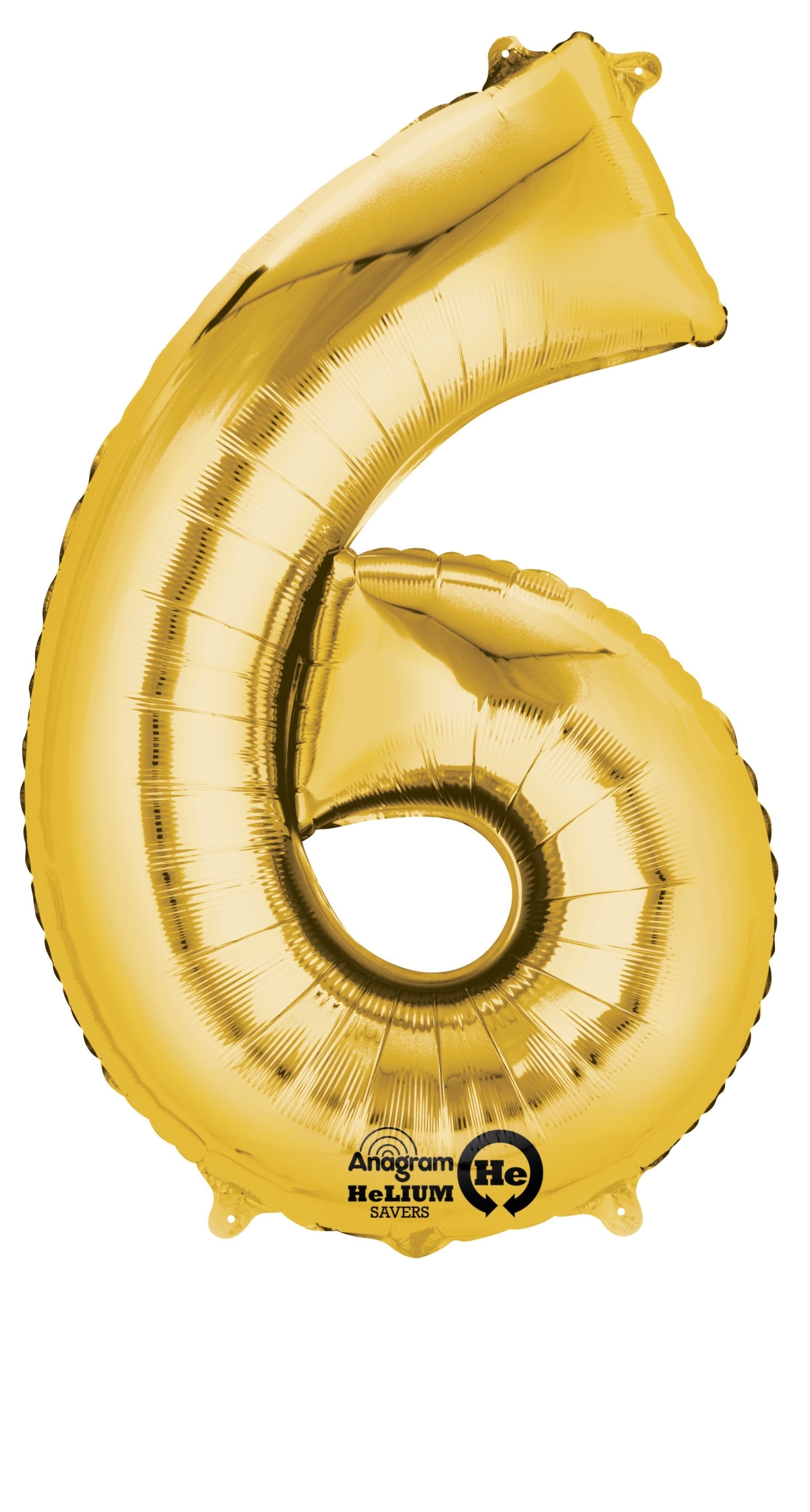Gold Number " 6 " Foil Balloon 16''