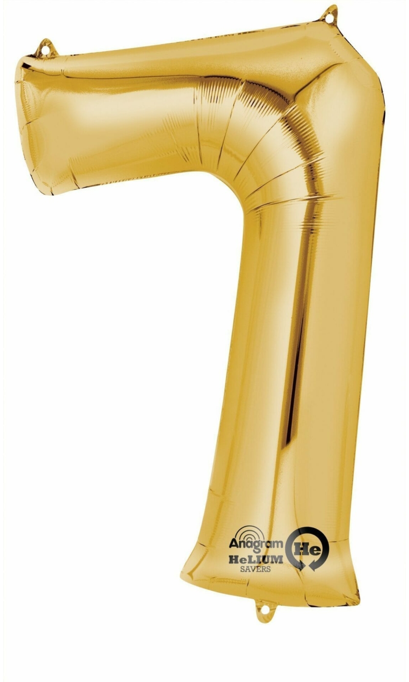 Gold Number " 7 " Foil Balloon 16''