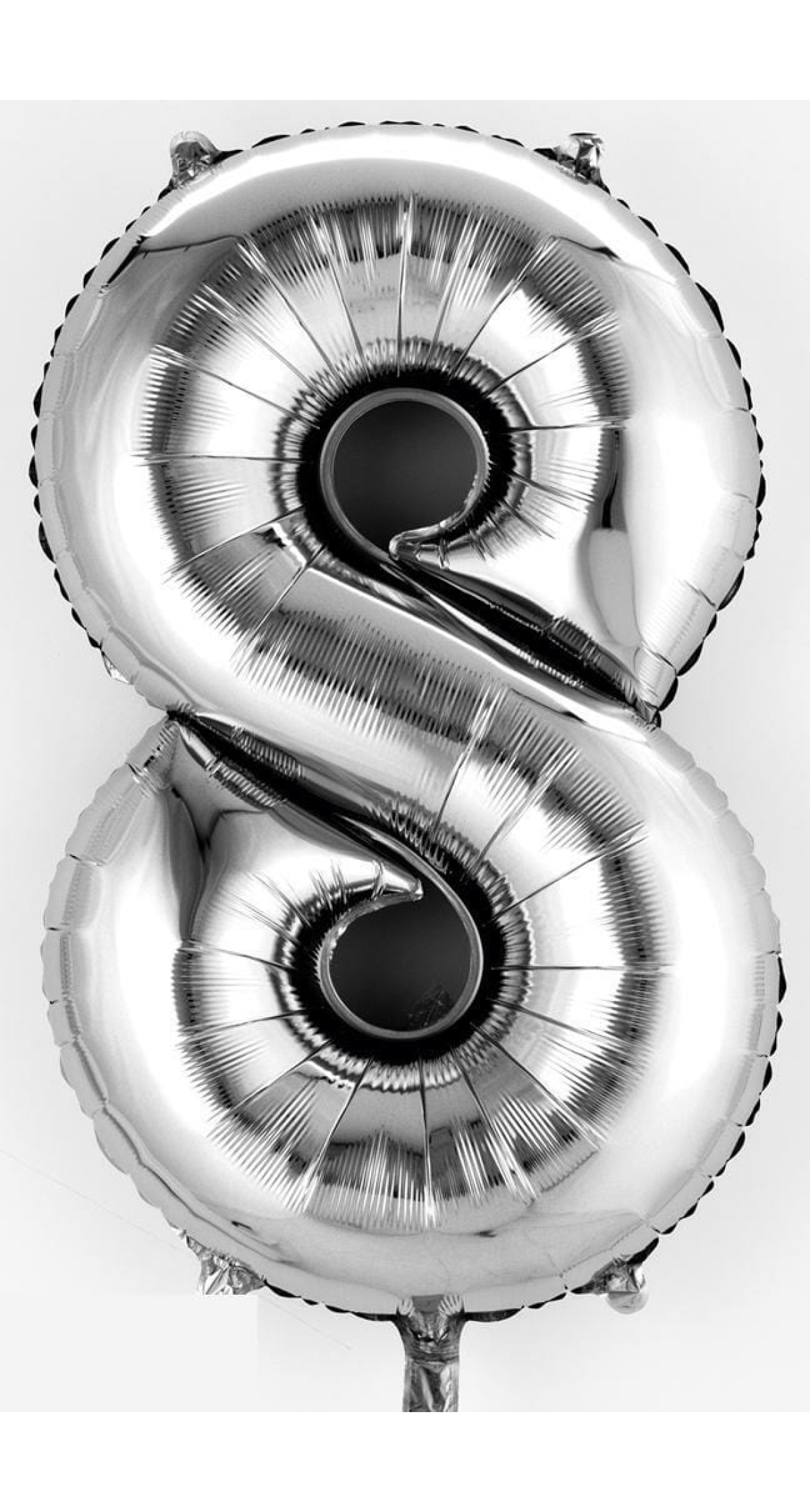 Silver Number " 8 " Foil Balloon 16''