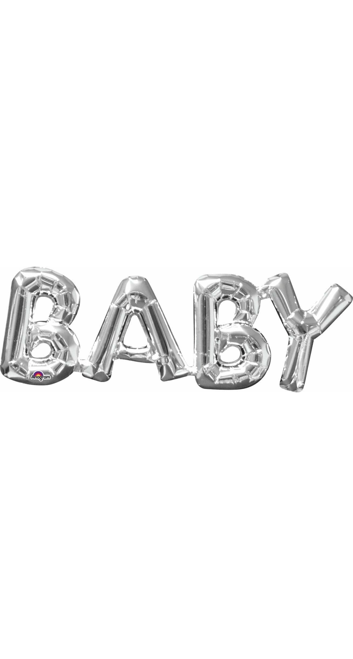 Silver Phrase '' Baby '' Foil Balloon 26" x 9"