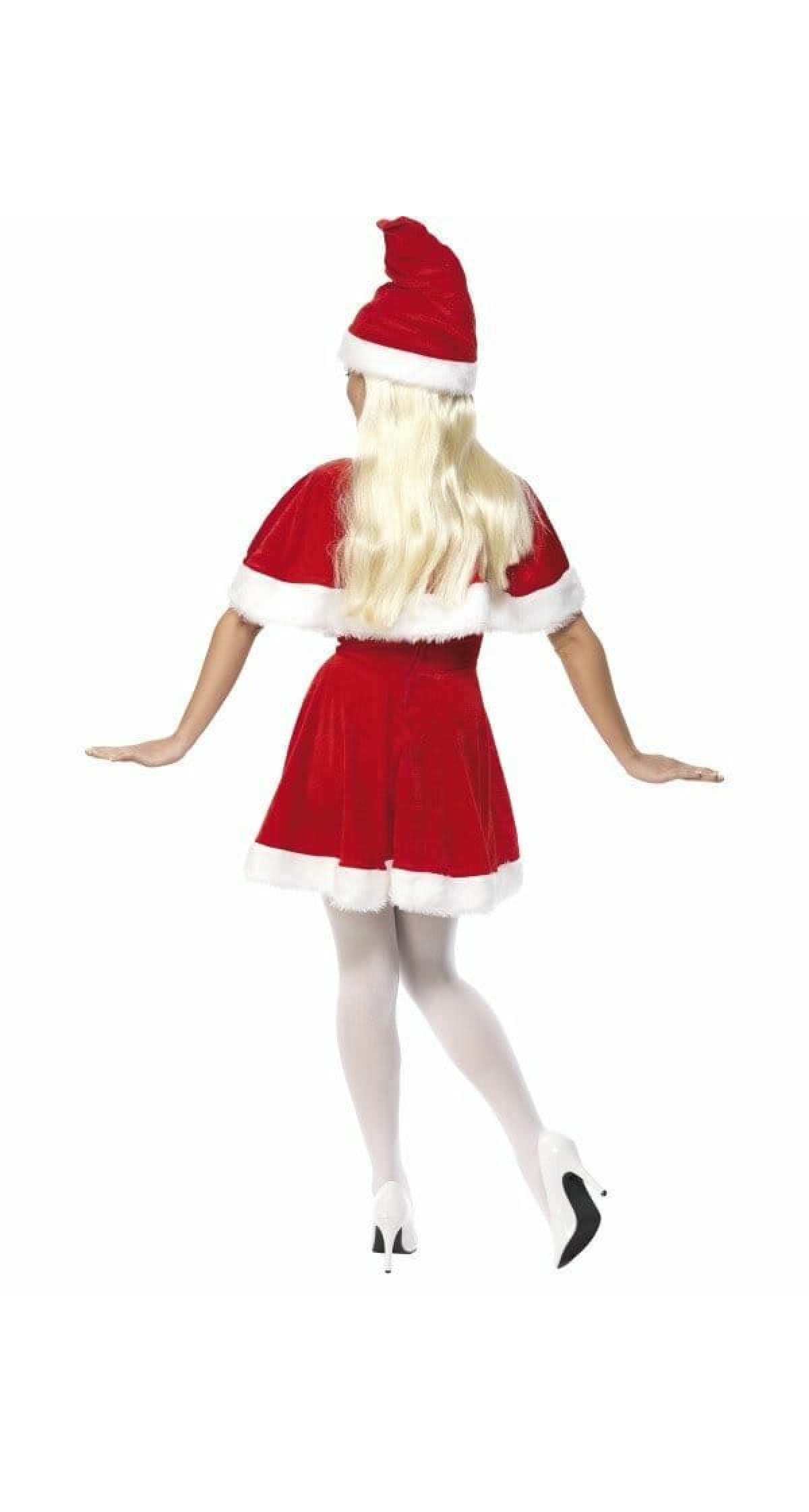 Miss Santa Costume With Cape - Adult Size Medium
