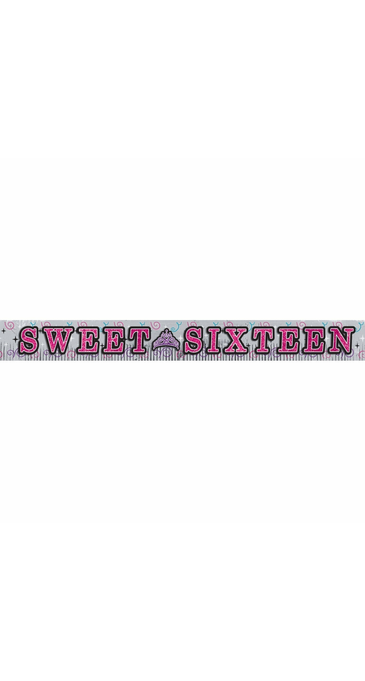 Sweet 16 Glitter Fringe Letter Banner - 3m