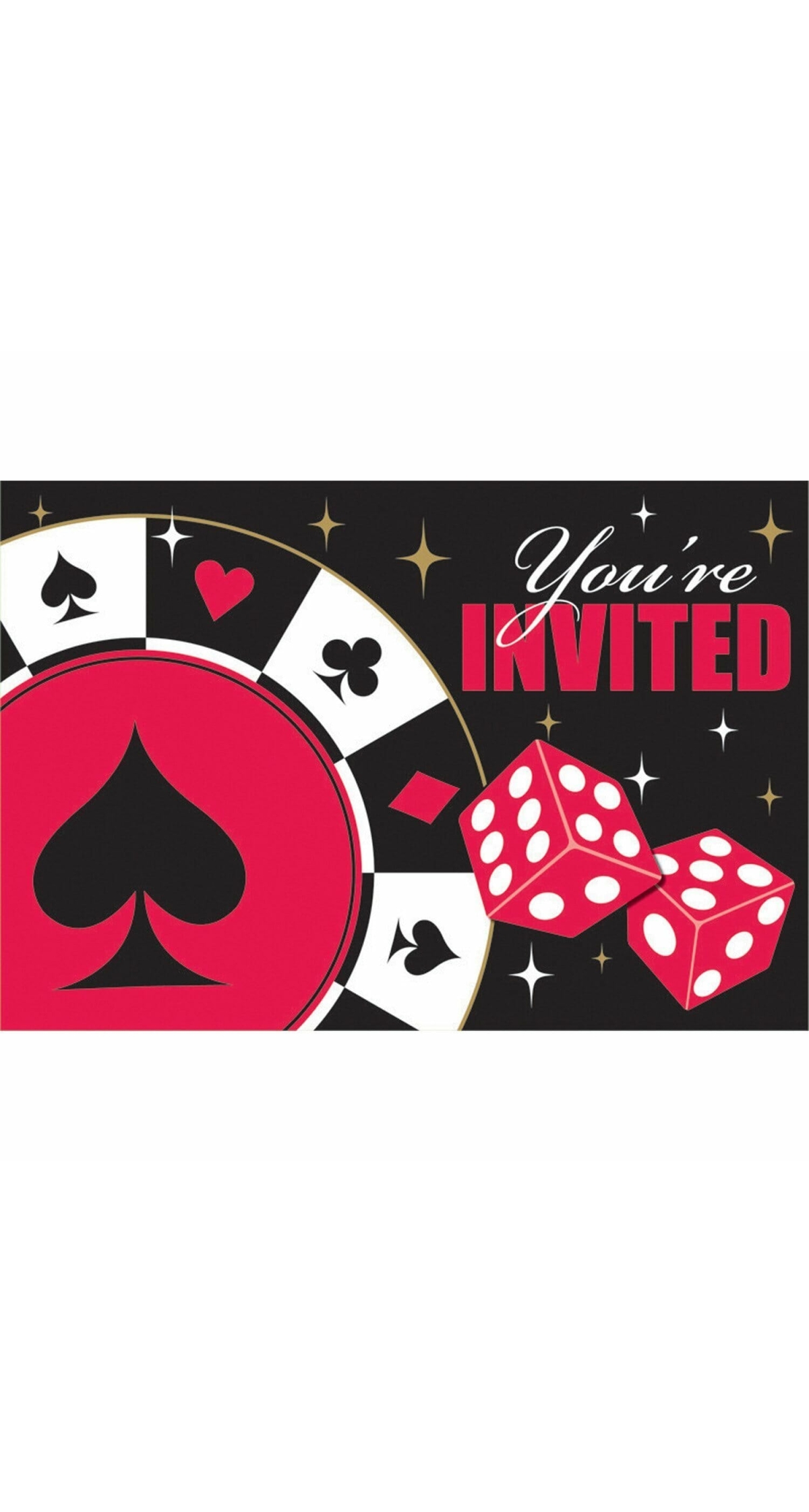 Casino Invitations & Envelopes Place Your Bets - 8pk