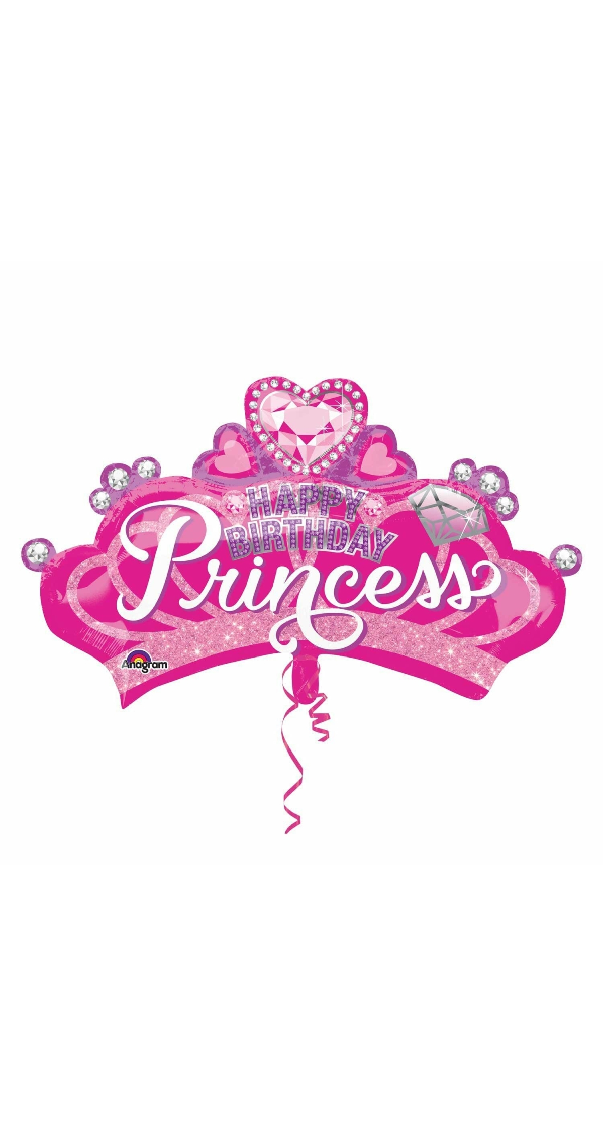 Princess Crown & Gem Foil Balloon 21" x 19"