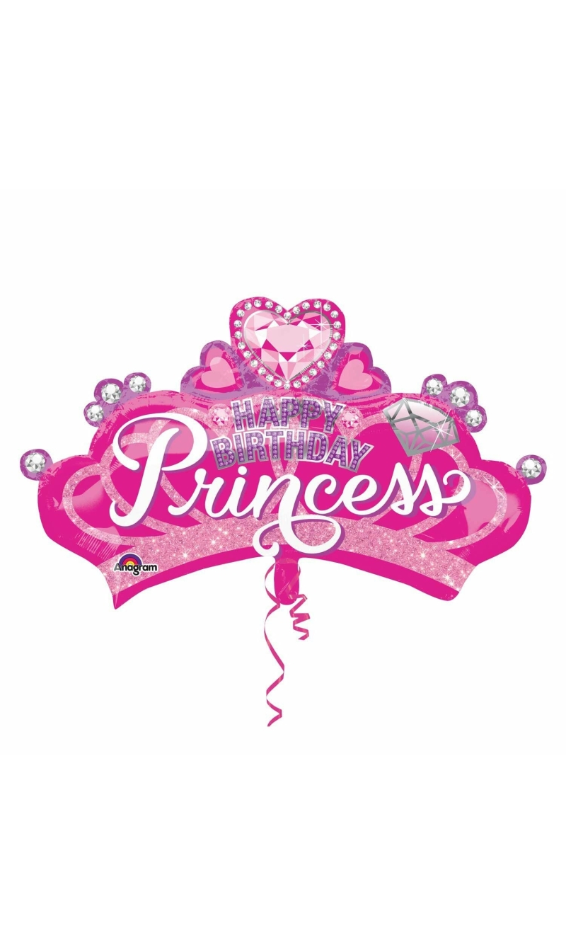 Princess Crown & Gem Foil Balloon 21" x 19"