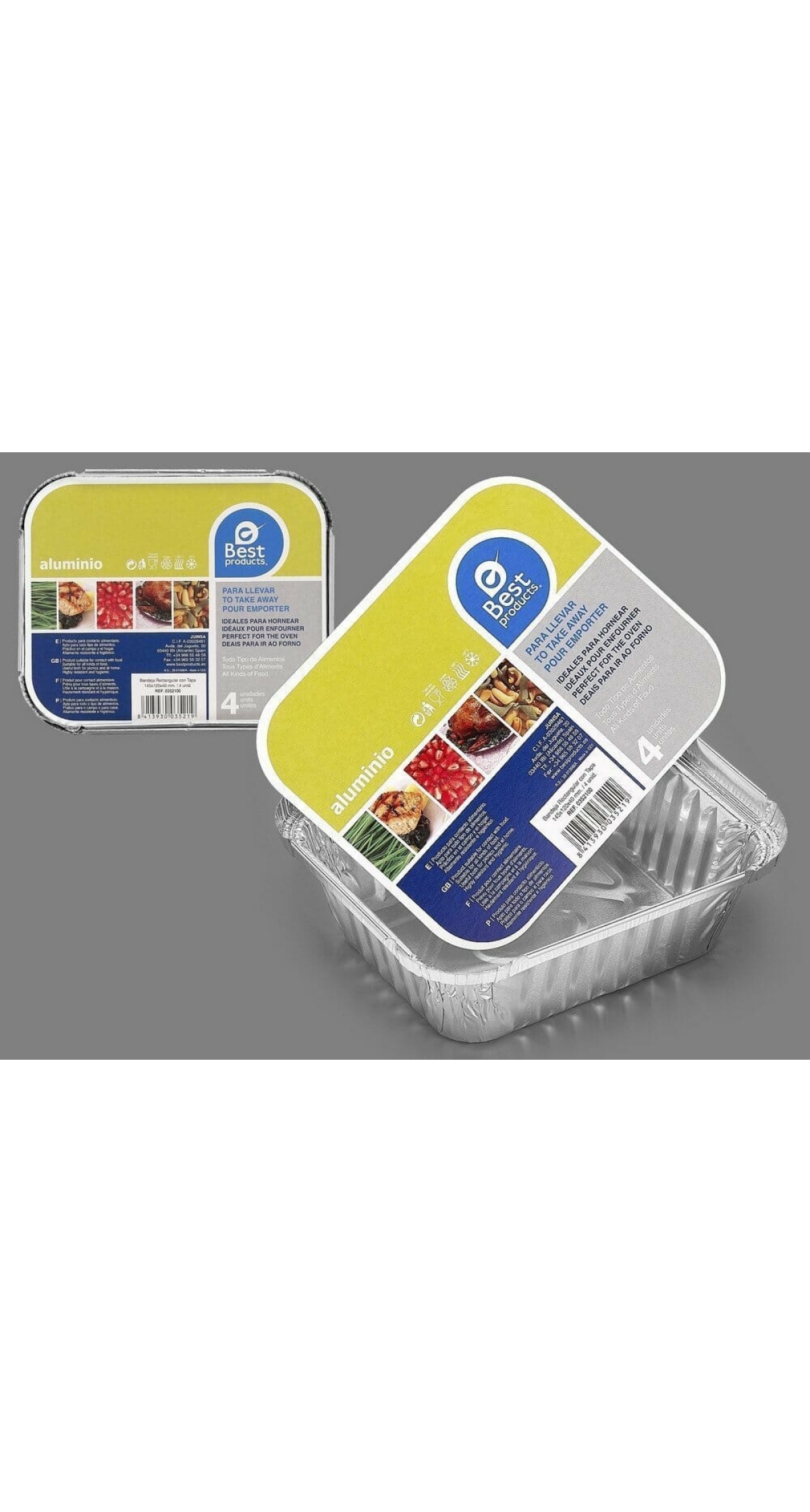 Rectangular Tray With Cover 14,80 X 12,10 X 4,30 cm - 4pk