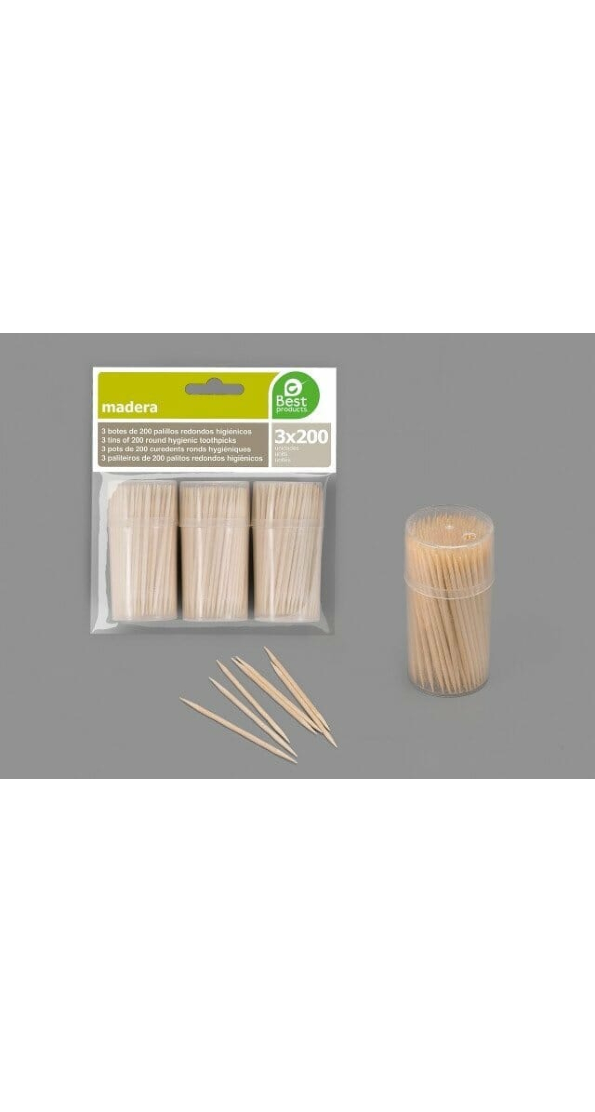 Tins 200 Hygienic Round Toothpick - 3pk