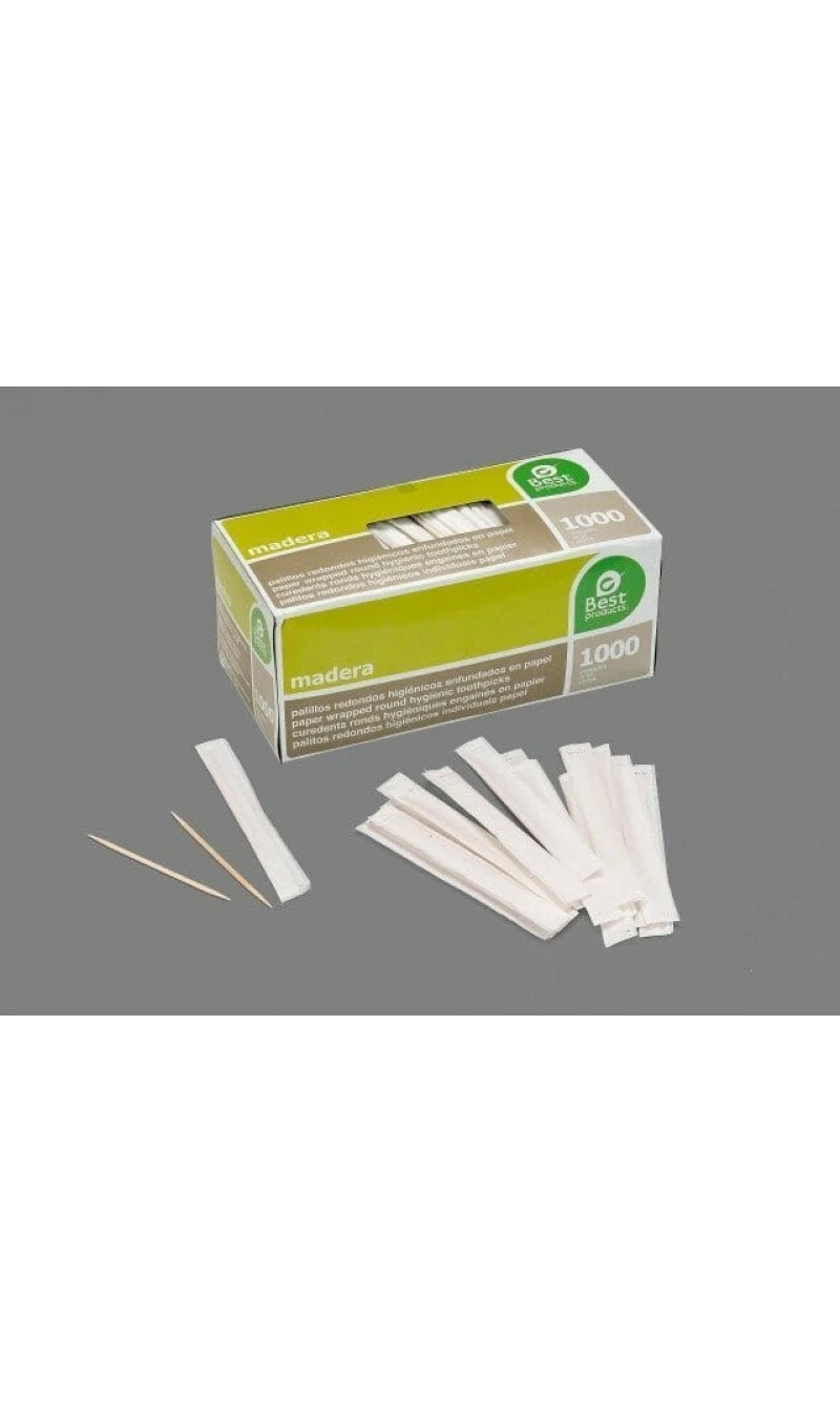 Round Paper Wrapped Toothpicks - 1000pk