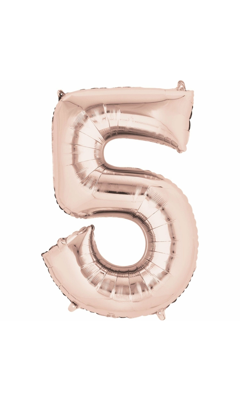 Rose Gold Number " 5 " Foil Balloon 34''