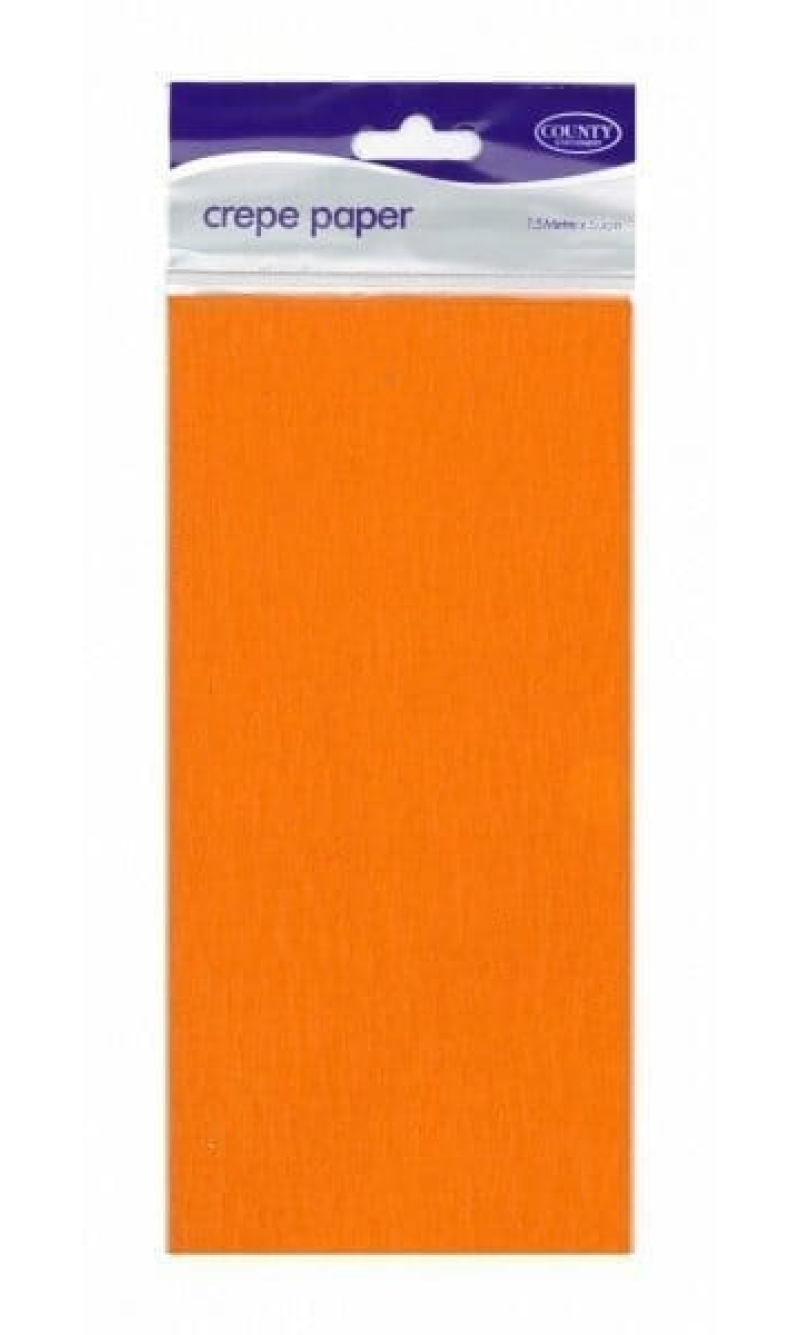Crepe Paper Orange - 150cm x 50cm